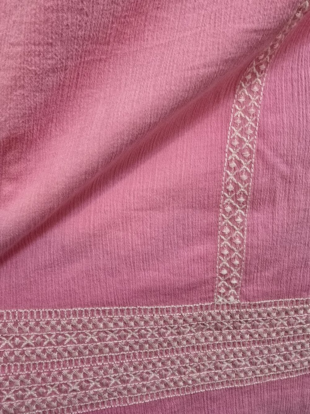 Talbots Embroidered Gauze Belted Maxi Dress - Pink - Picture 8 of 10
